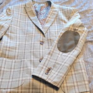 Isaac Mizrahi Checkered Jacket in Brown and Gray